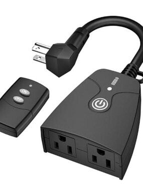 Outdoor Wireless Remote Control Outlet Plug,Weatherproof Heavy Duty Power Strip